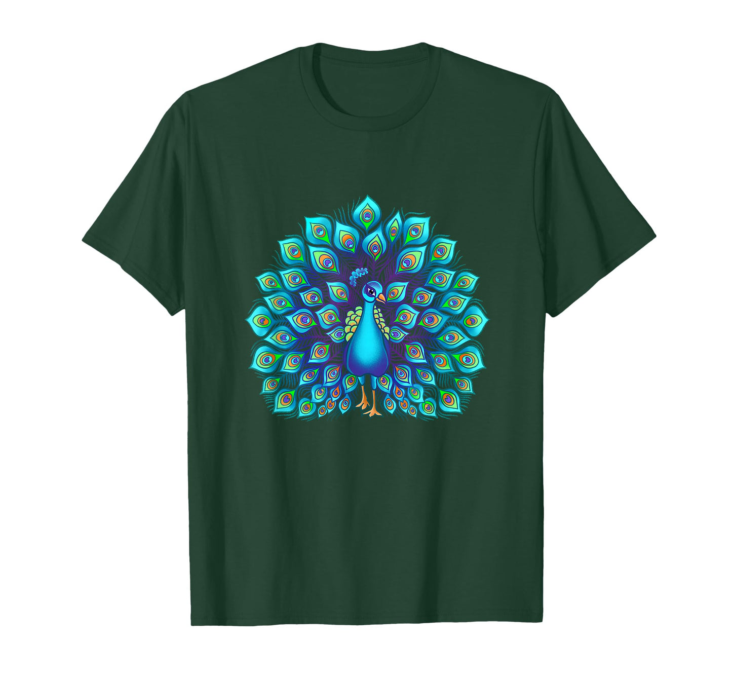 Peacock Bird Lover Illustration T-Shirt