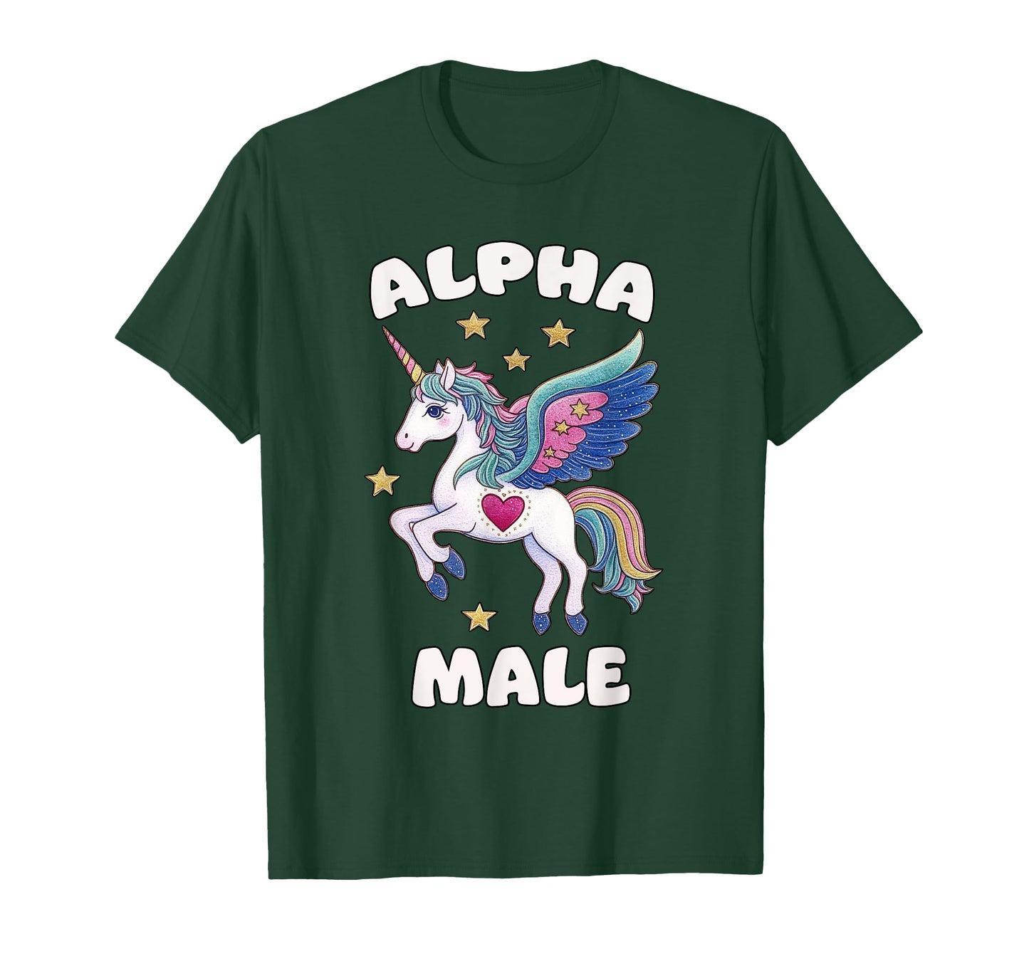 Alpha Male Unicorn Funny Magical Rainbow T-Shirt