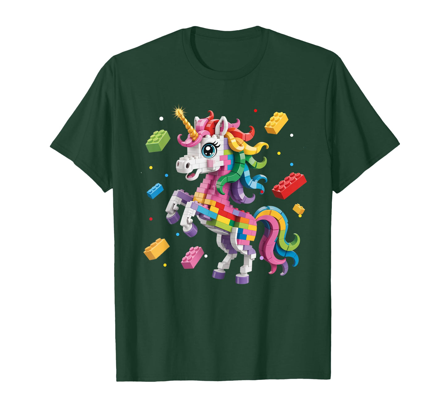 Kids Master Builder Building Blocks Play Toys cute Unicorn T-Shirt