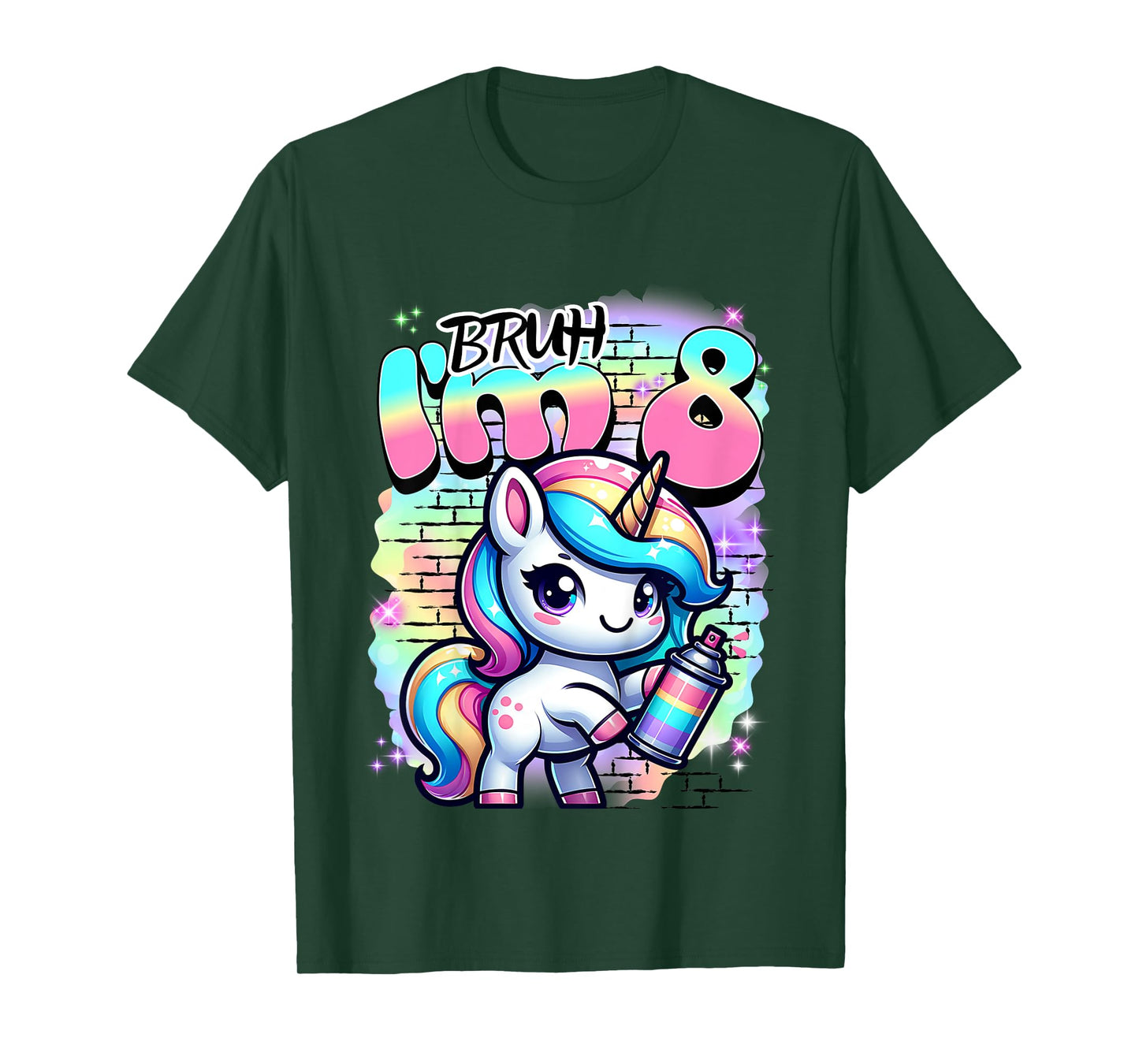 Kids Cute Funny 8 year Old 8th Pastel Colored Unicorn Birthday T-Shirt