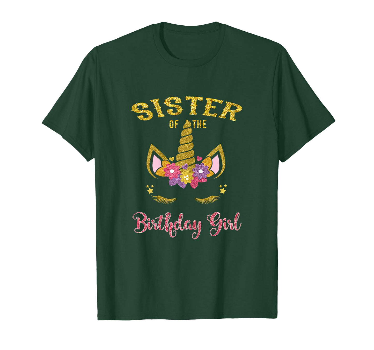 Sister Of The Birthday Girl Unicorn Matching Birthday T-Shirt