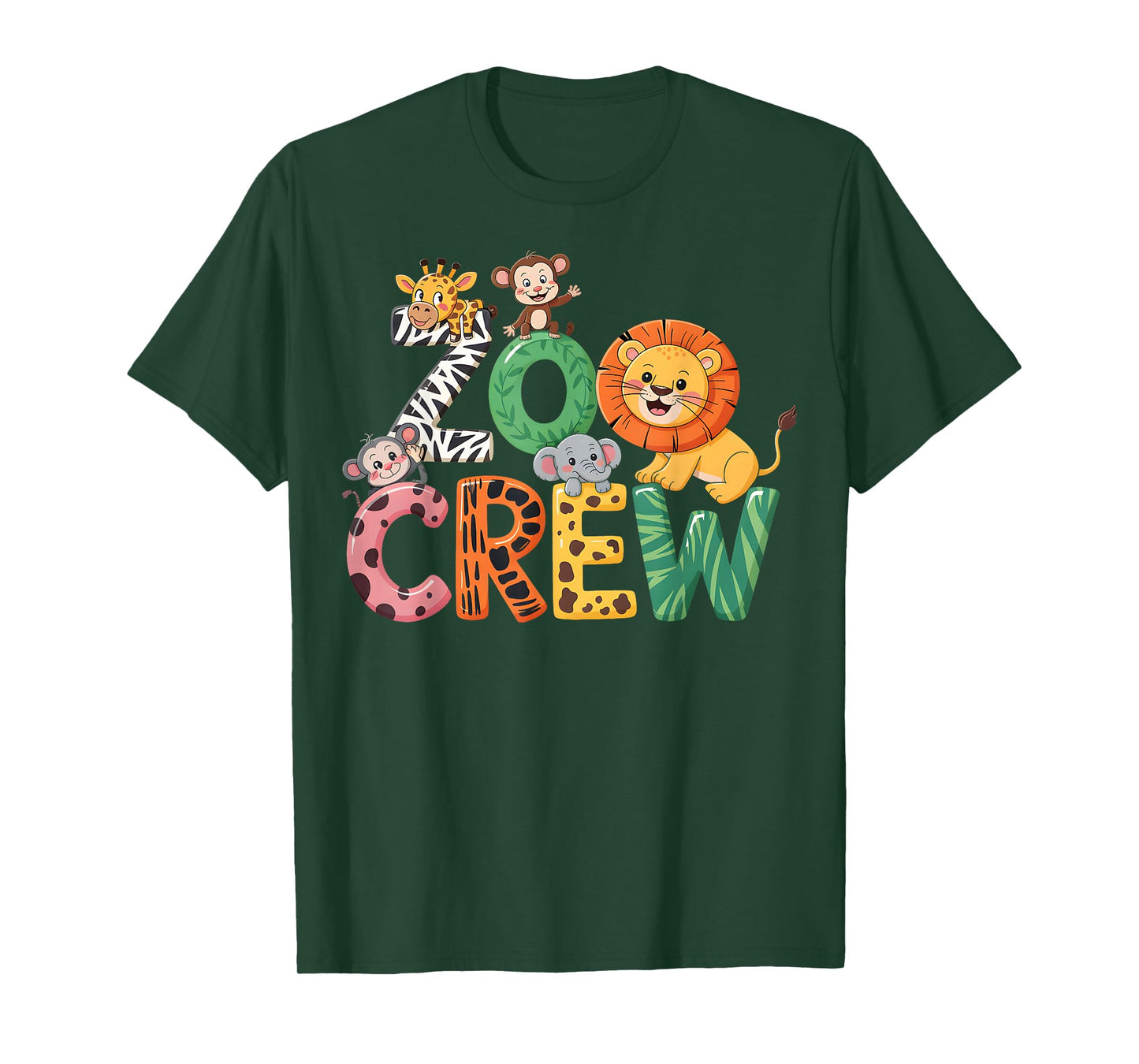 Zoo Crew Lion Giraffe Monkey Elephant Animal Safari Trip T-Shirt