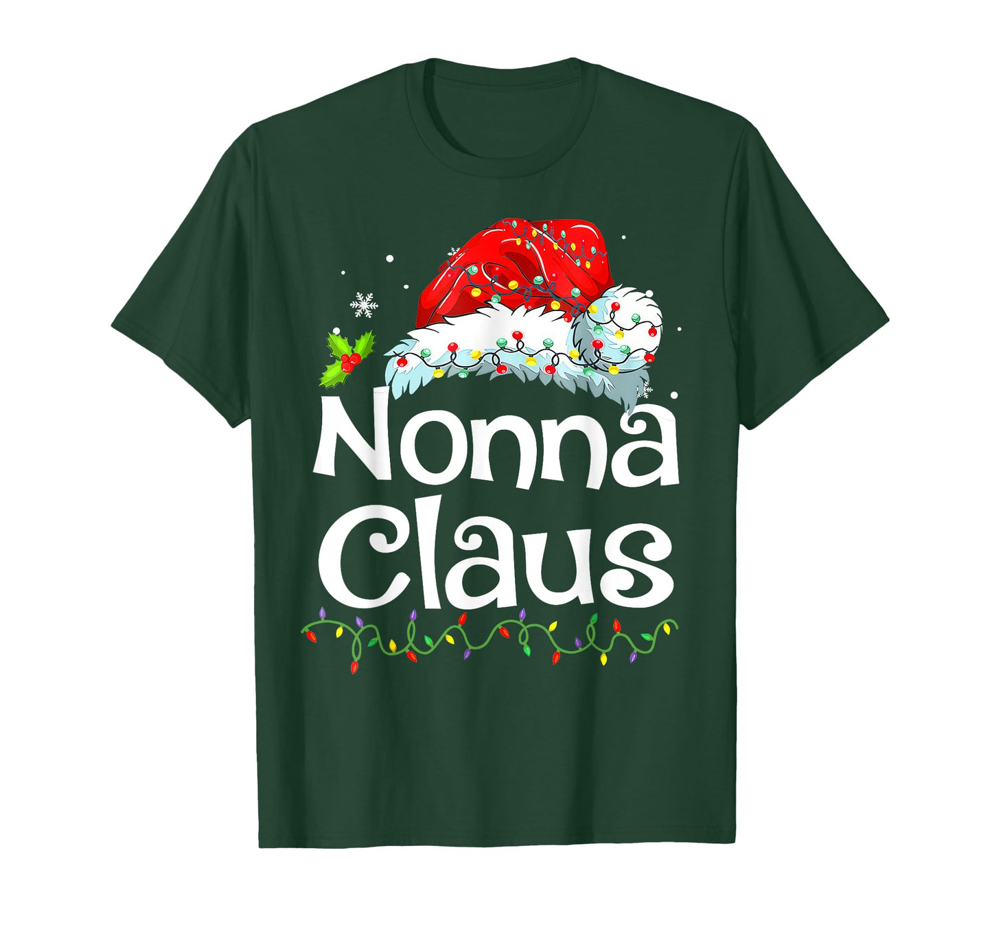 Nonna Claus Christmas Pajama Family Matching Xmas Light T-Shirt