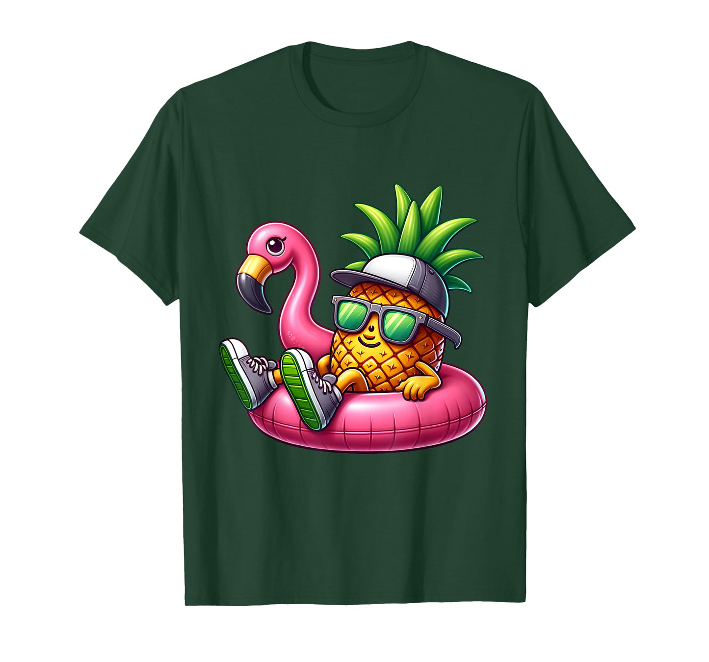 Funny Pineapple Flamingo Tropical Beach Hawaiian Boys Kids T-Shirt