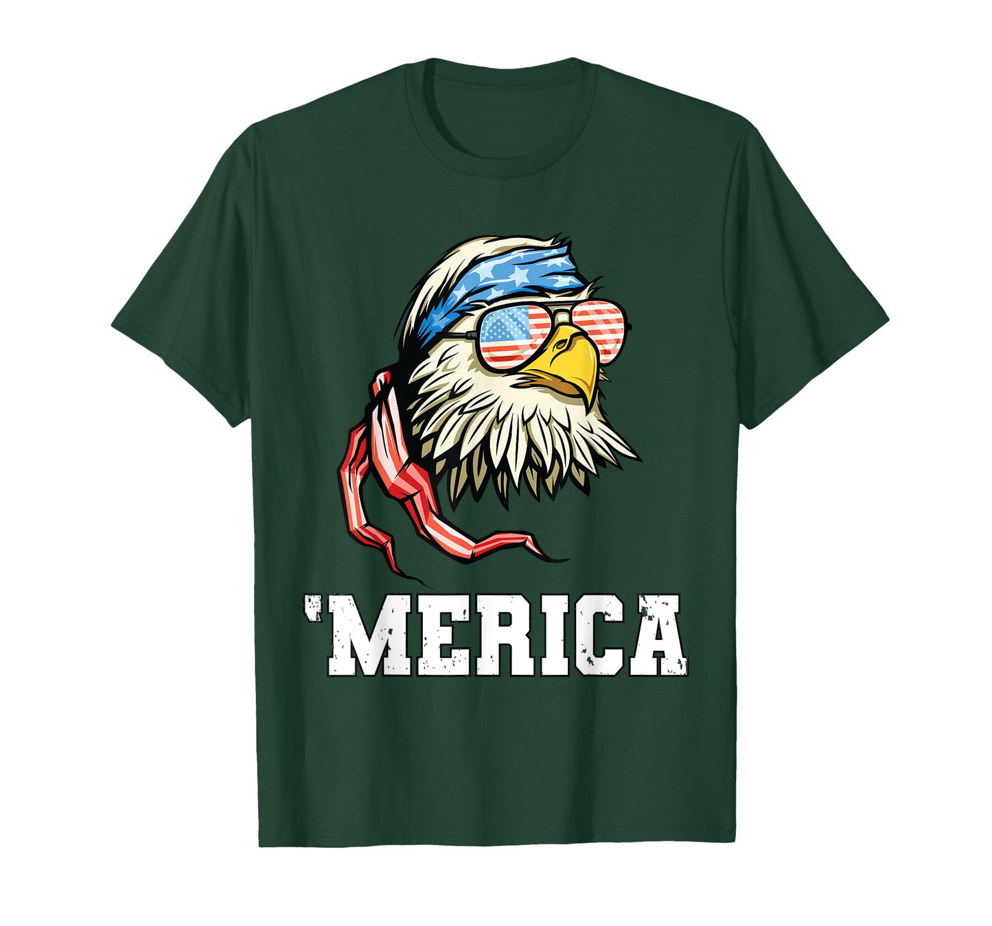 4th of July Merica USA Flag Bald Eagle Patriotic Veteran T-Shirt