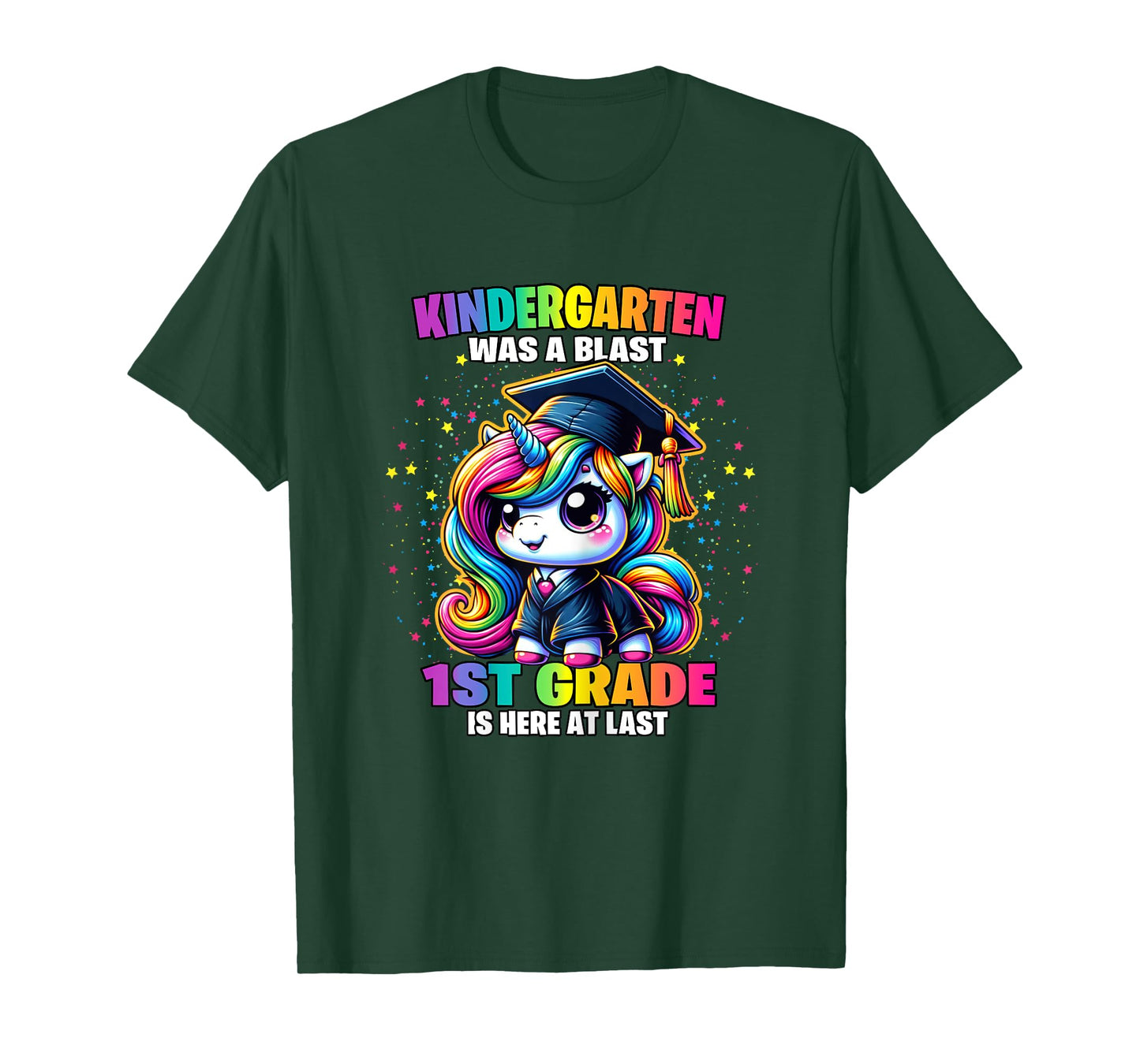 Graduation Kindergarten Was a Blast Unicorn Girls Grad T-Shirt
