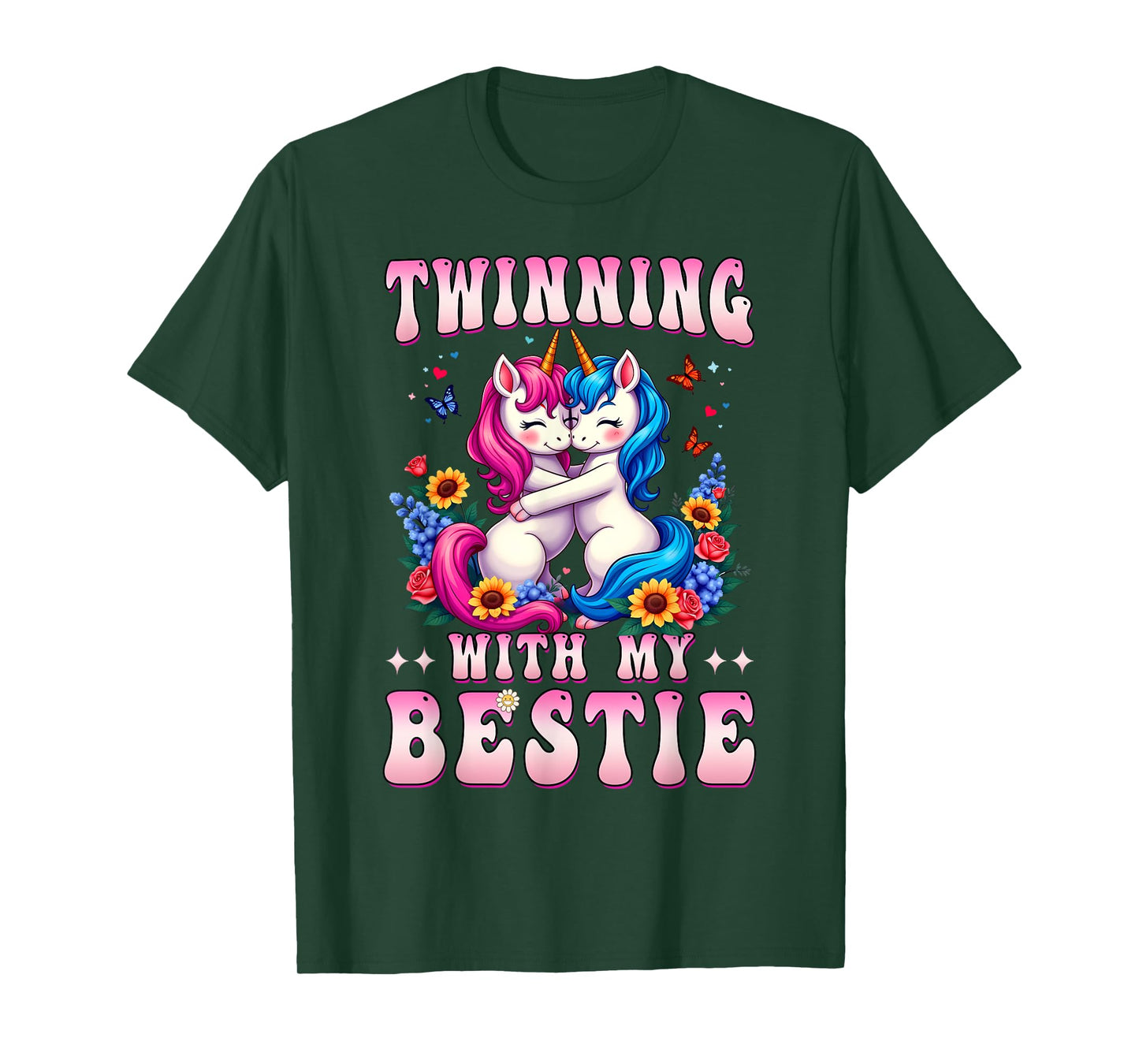Twinning With My Bestie Unicorn Friends Spirit Week Girls T-Shirt