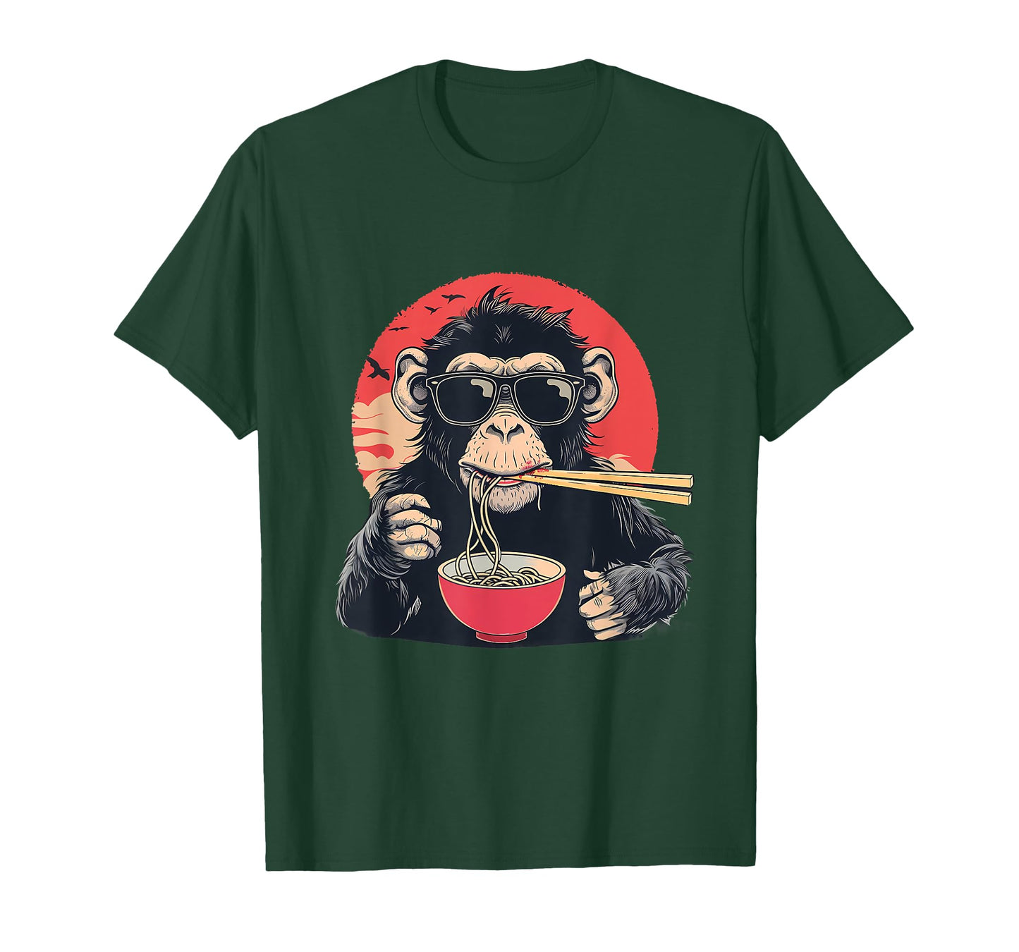 Monkey Eating Ramen Monkey Eating Ramen Japanese Noodles T-Shirt