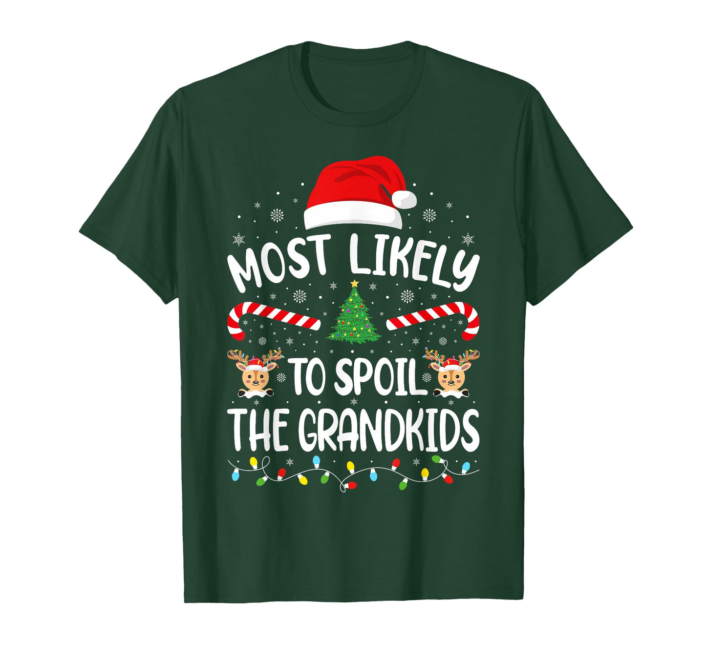 Most Likely to Spoil The Grandkids Family Matching Xmas Tree T-Shirt