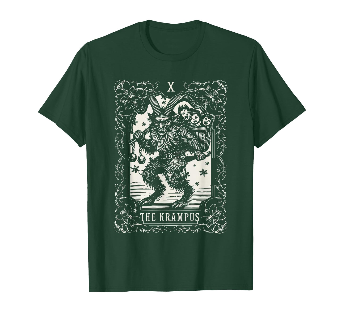 Krampus Tarot Card Design Christmas Season Evil Pajama Xmas T-Shirt