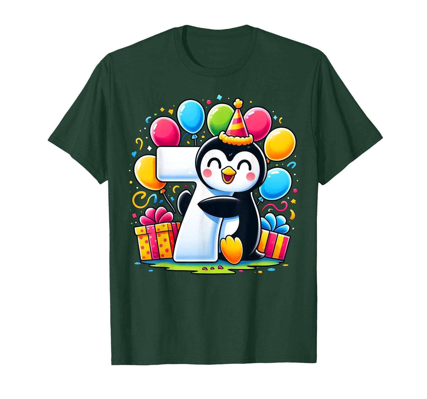 Kids Penguin Theme seventh Bday Party 7th Penguin Birthday T-Shirt