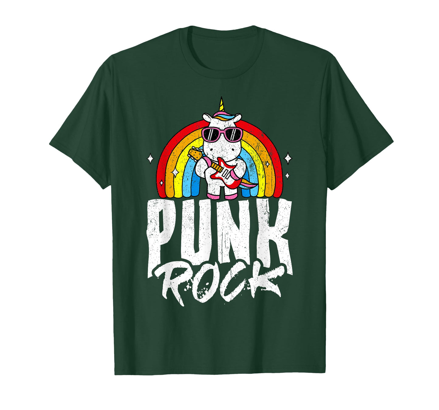 Punk Rock Unicorn Rock Fan Rainbow Musician T-Shirt