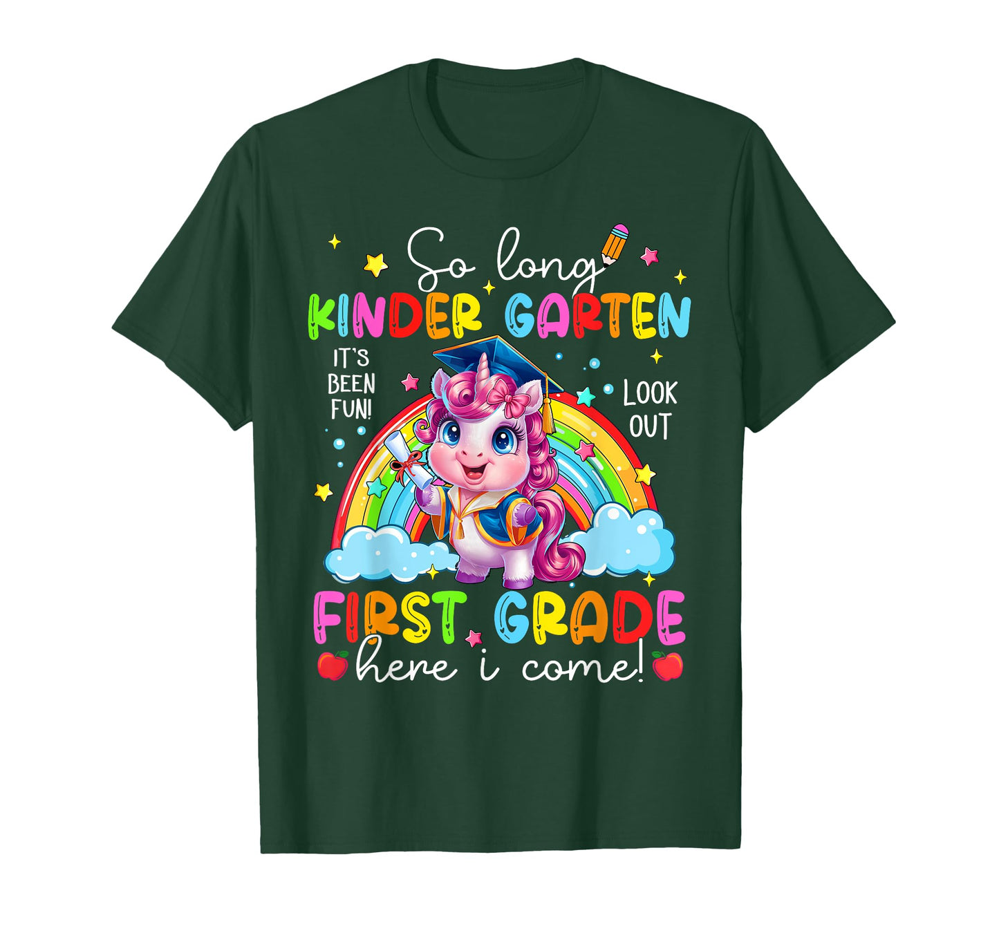 Look Out First Grade Here I Come Unicorn Last Day Of School T-Shirt