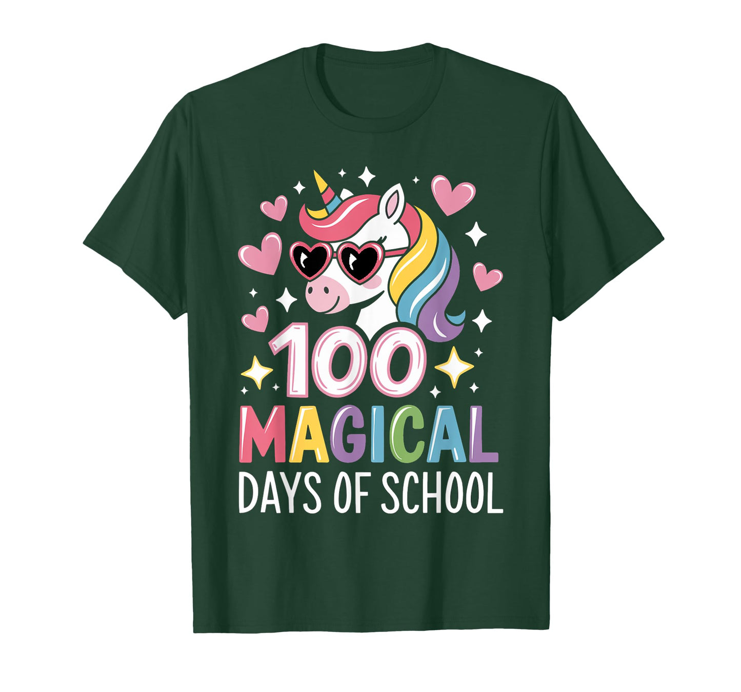 100 Magical Days of School Unicorn 100th Day Of School Girls T-Shirt