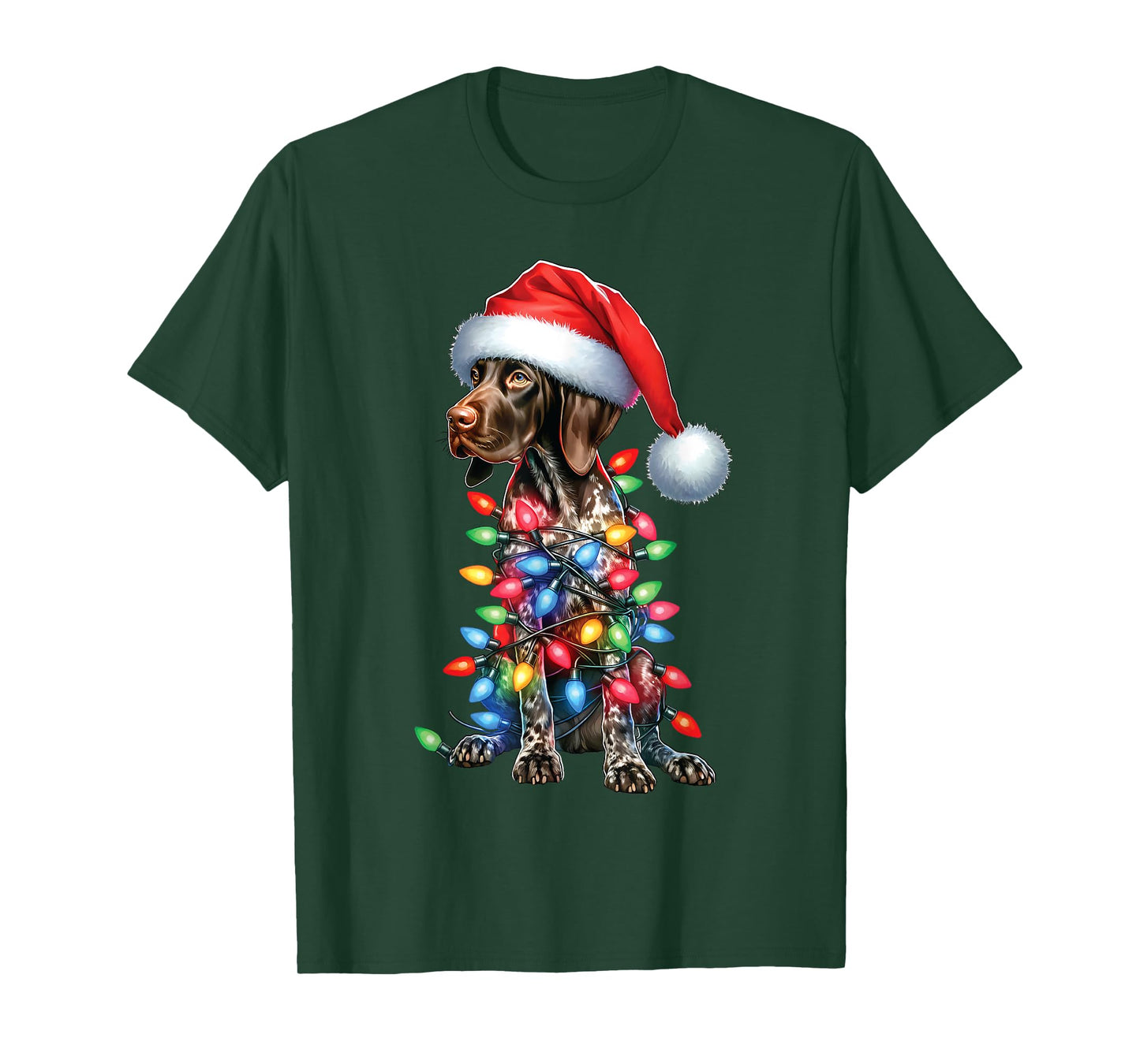 German Shorthaired PointerDog Lovers Santa Hat Christmas T-Shirt