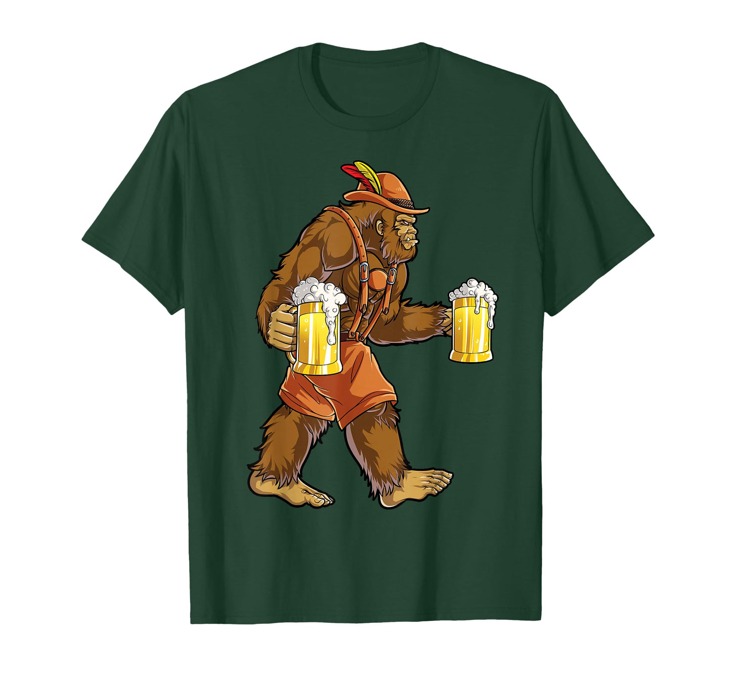 Bigfoot Lederhosen Oktoberfest Men Prost Beer Mug T-Shirt