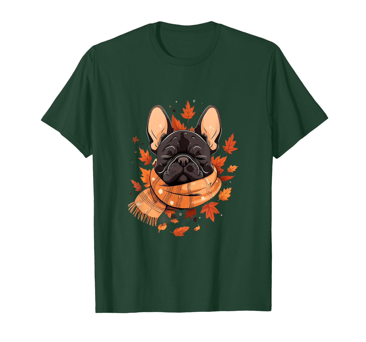 French Bulldog Fall Autumn Leaves Thanksgiving Frenchie Dog Men Women Girls Kids T-Shirt