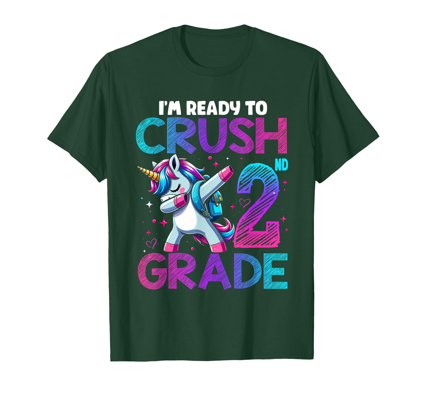 Crush 2nd grade Unicorn Girls Toddlers Kids Back To School T-Shirt