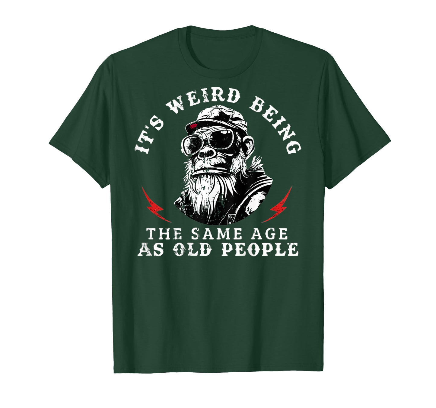 It's Weird Being The Same Age As Old People Monkey (On Back) T-Shirt
