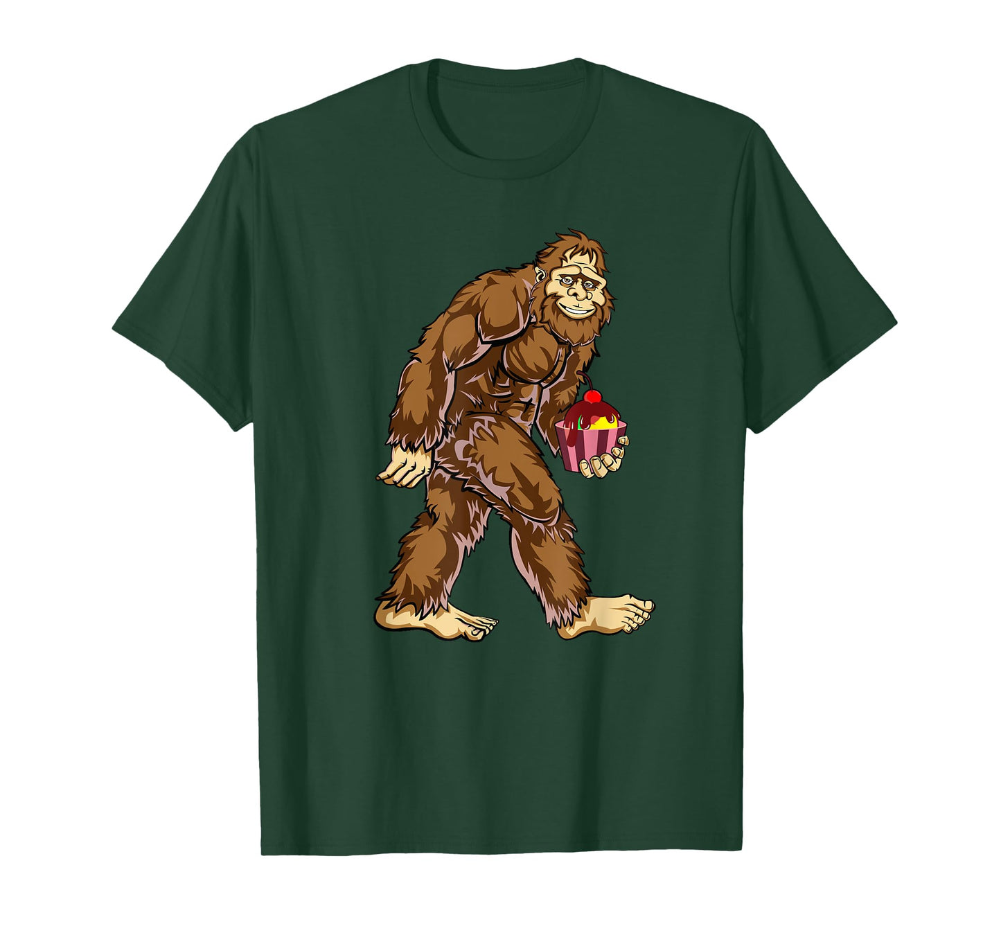 Funny Bigfoot Ice Cream Boy Funny Sasquatch Shirt T-Shirt