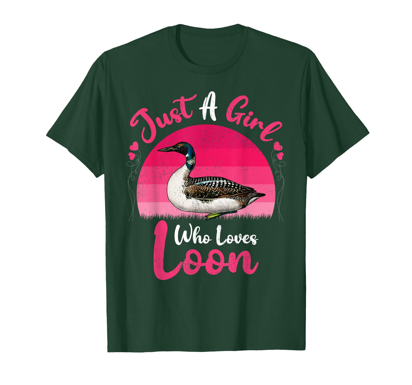 Vintage Loon Bird Lover Just A Girl Who Loves Loon T-Shirt