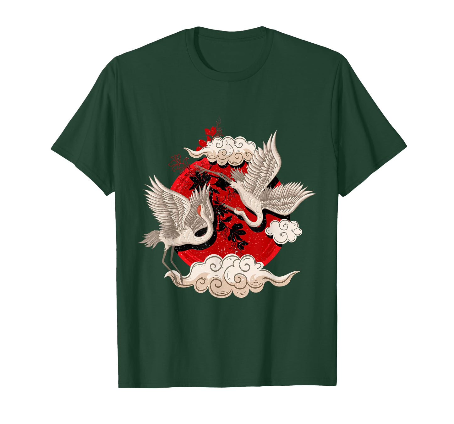 White Crane Bird Asian Style Martial Arts T-Shirt