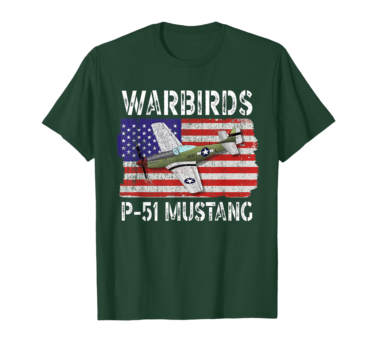 WW2 Warbird P51 Mustang American Airplane Boys Girls Kids T-Shirt