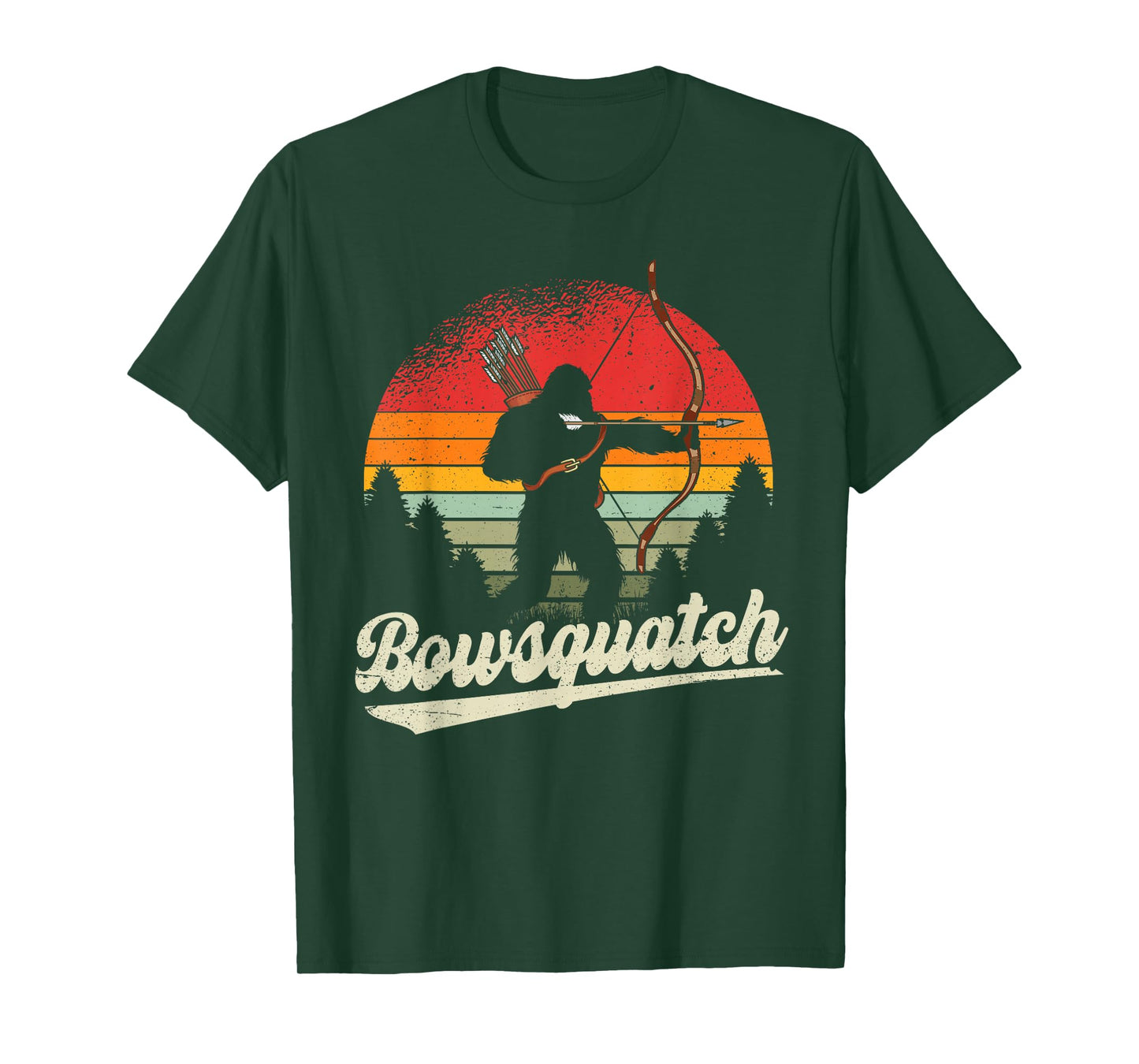 Bowsquatch Bow Arrow Bigfoot Archery Retro Sasquatch Archer T-Shirt