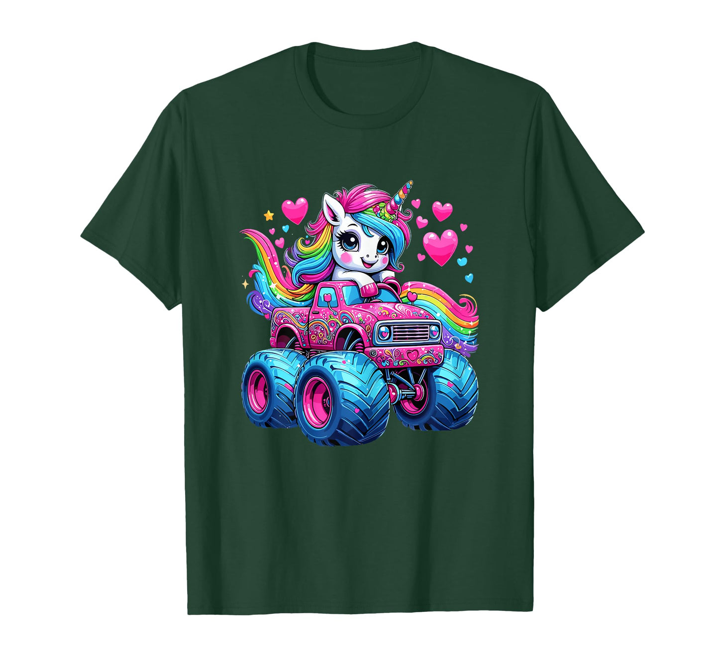 Unicorn Riding Monster Truck T-Shirt