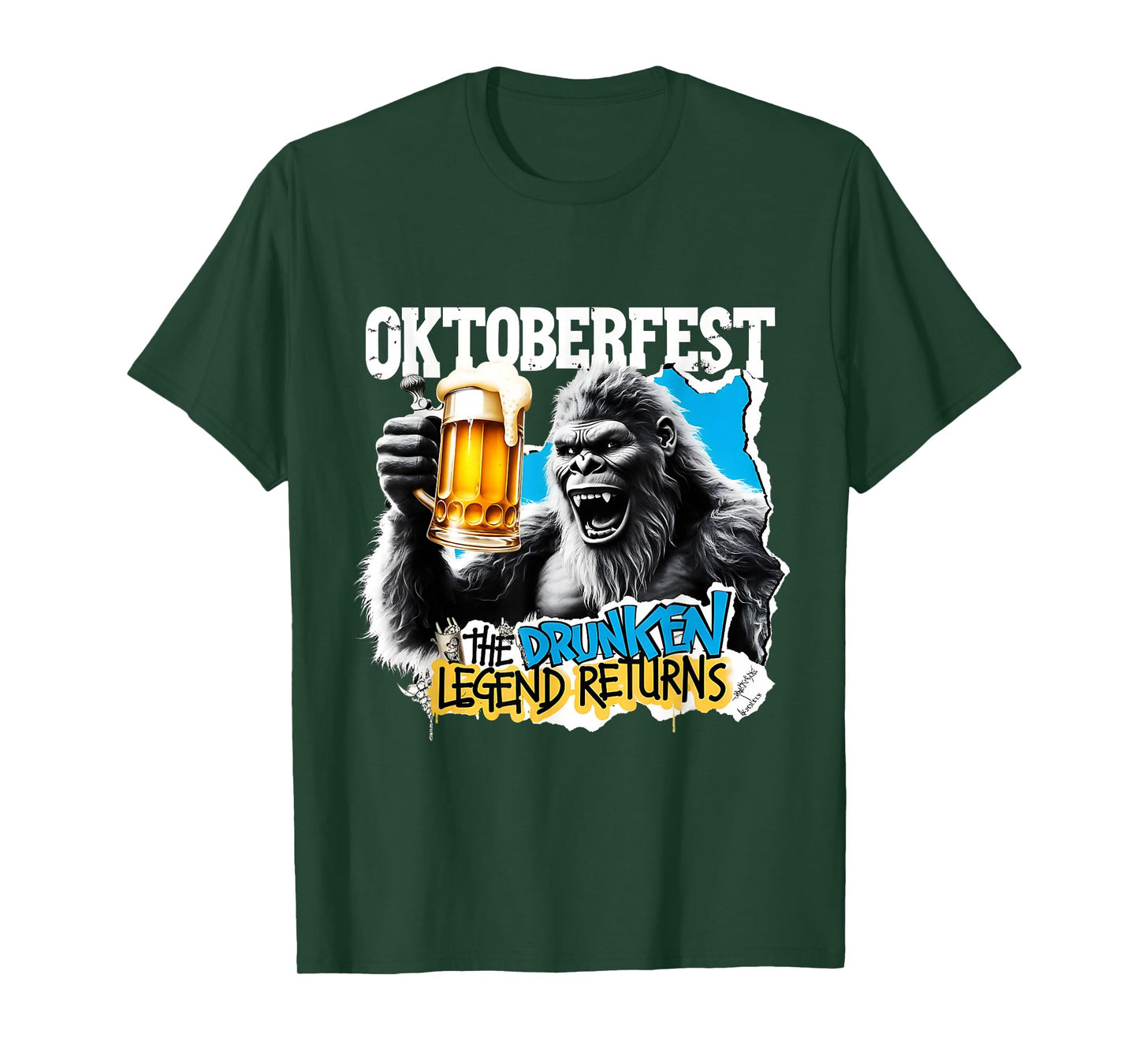 Oktoberfest Bigfoot The Drunken Legend Returns Beer Party T-Shirt