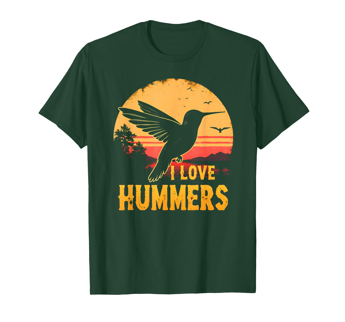 I Love Hummers Bird Colibri Vintage Sunset Hummers Kids T-Shirt