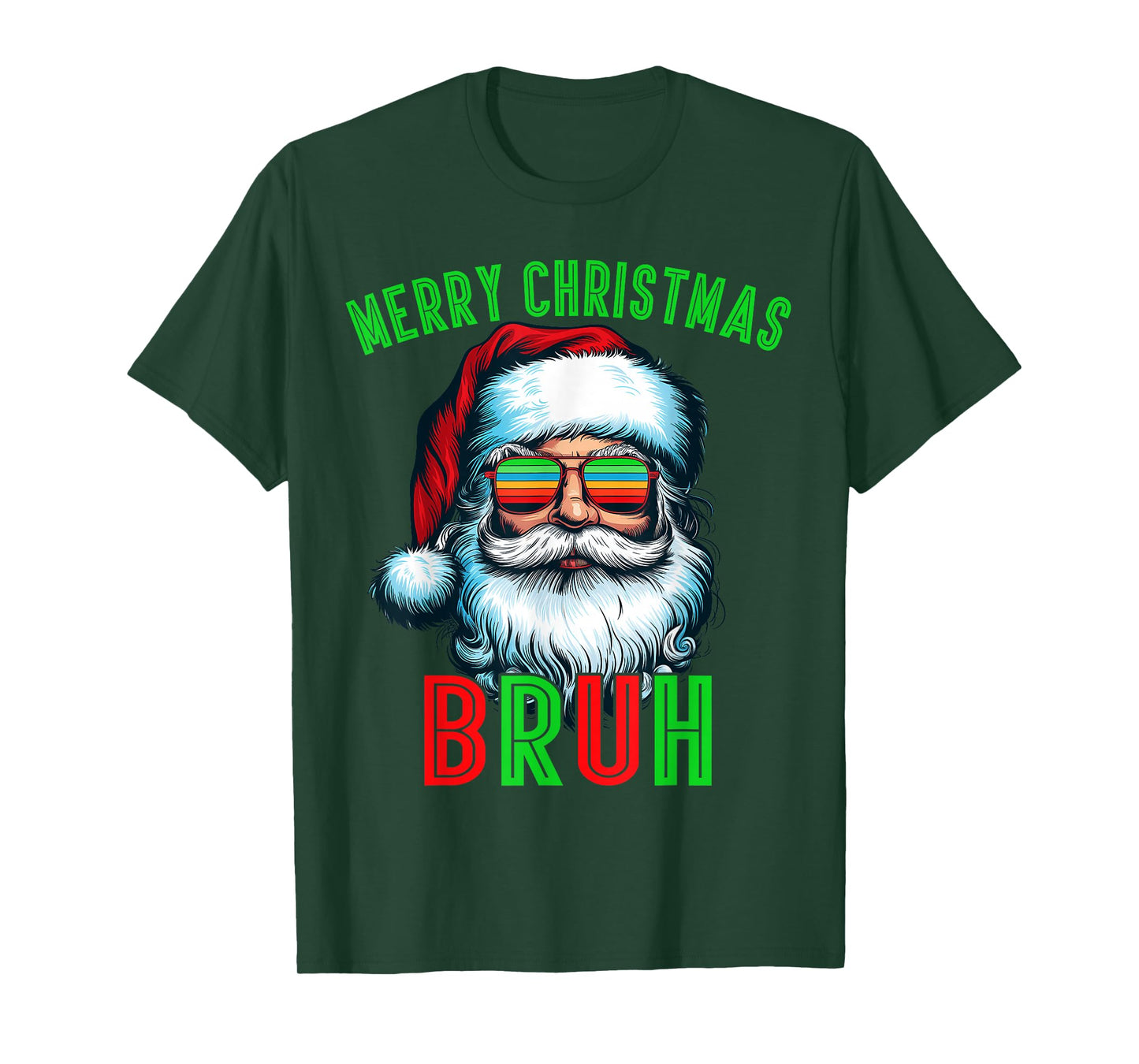 Retro Santa Christmas Bruh Pajama Family Meme Xmas T-Shirt
