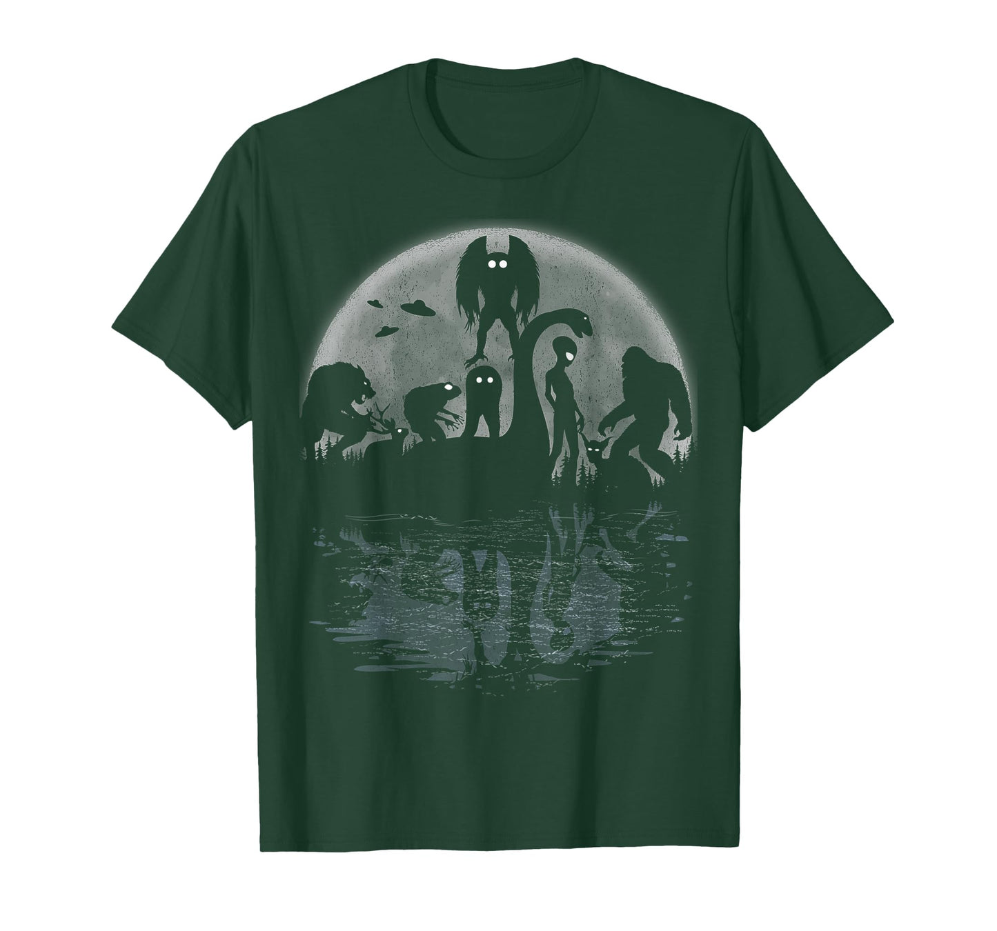 Bigfoot Loch Ness Monster Mothman And Aliens Funny Cryptid T-Shirt