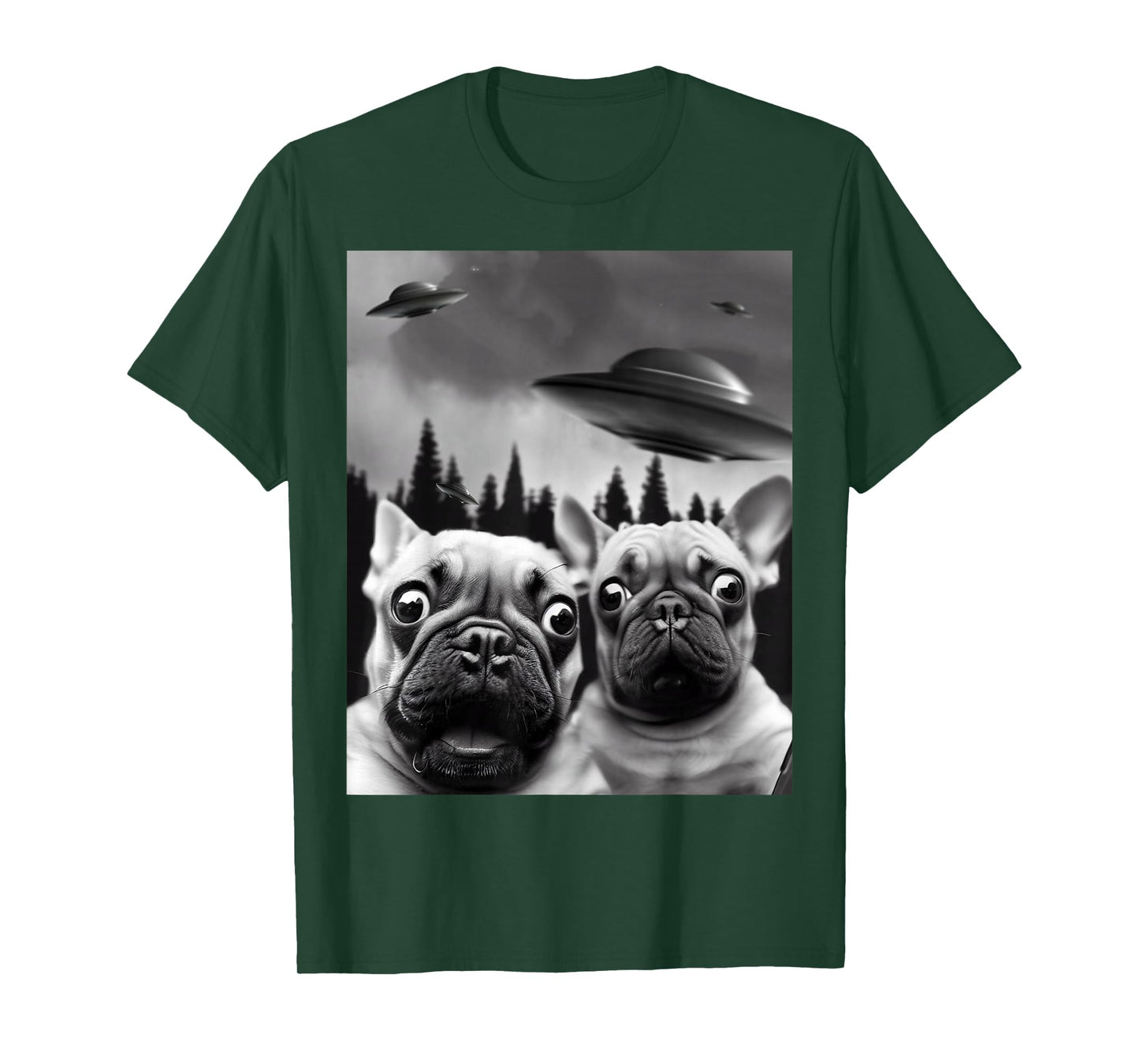 Funny Frenchie UFO Selfie T-Shirt