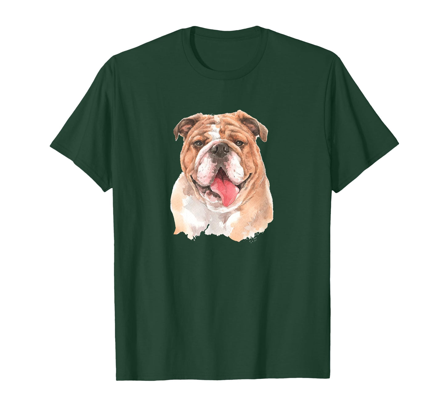 Funny Watercolor English Bulldog Men Women Girls Kids T-Shirt