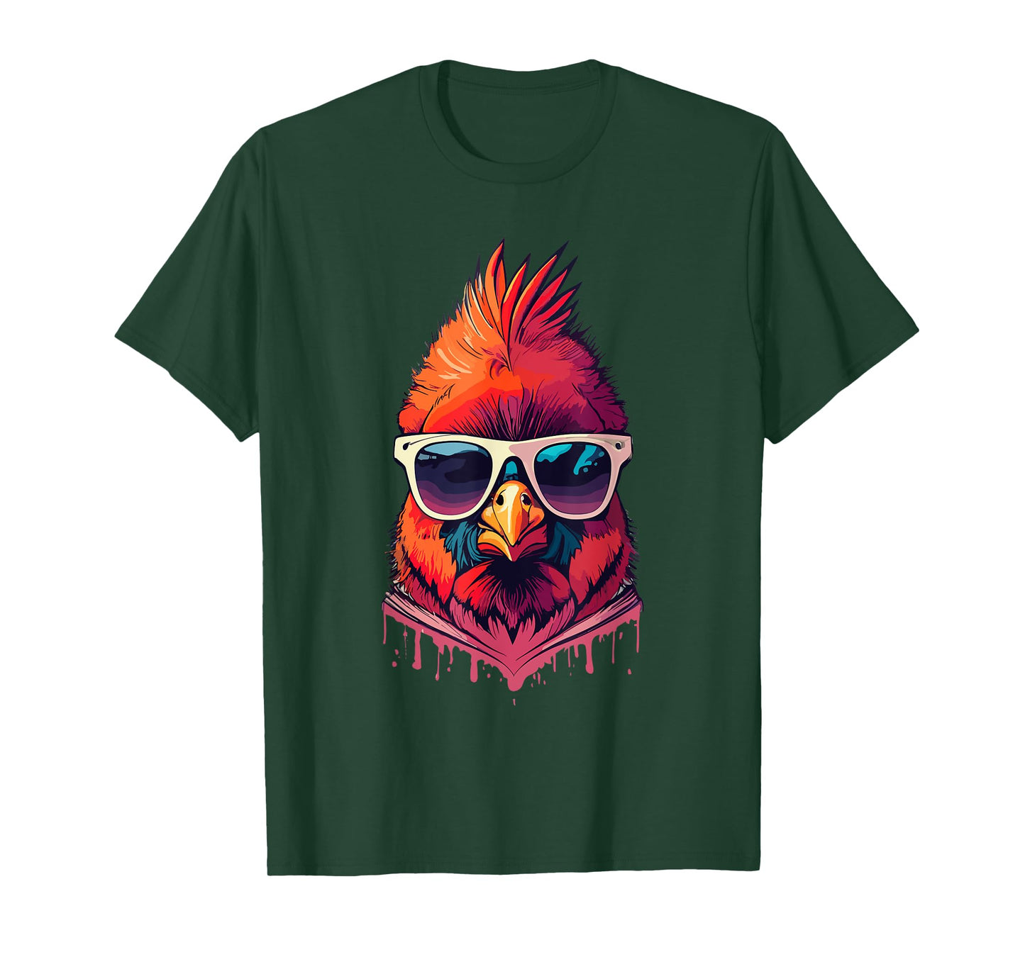 Funny Cardinal Bird Sunglasses Bird Watching Lover Print Art T-Shirt