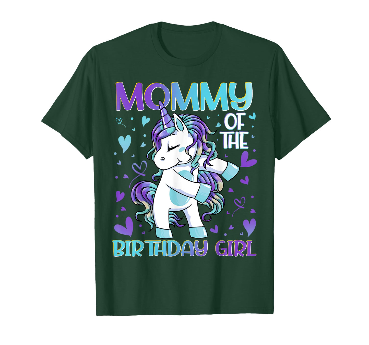 Mommy of the Birthday Girl Flossing Unicorn Mom Mommy Gifts T-Shirt