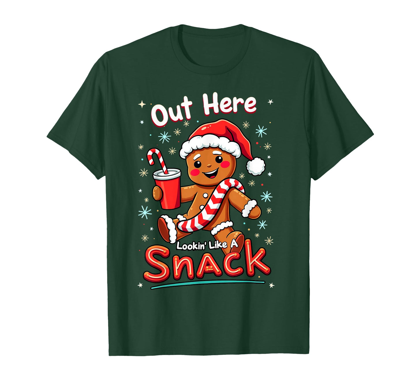 out here looking like a snack christmas funny BouJee Xmas T-Shirt