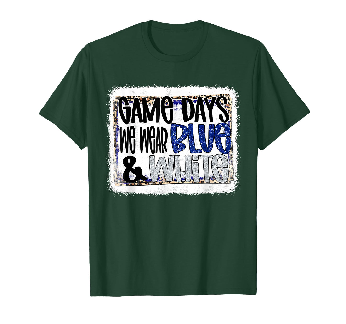 On Gameday Football We Wear Blue And White School Spirit T-Shirt
