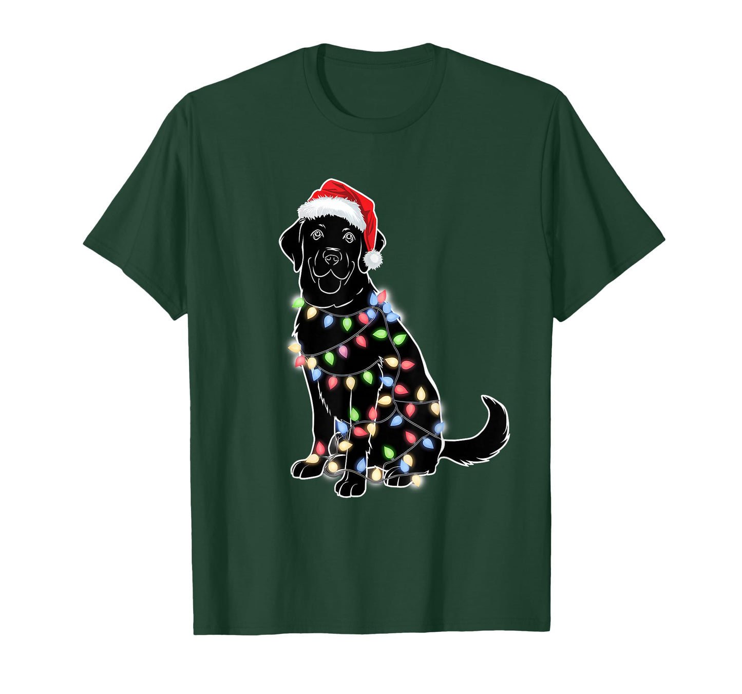 Santa Beagle Christmas Tree Light Pajama Dog Xmas T-Shirt