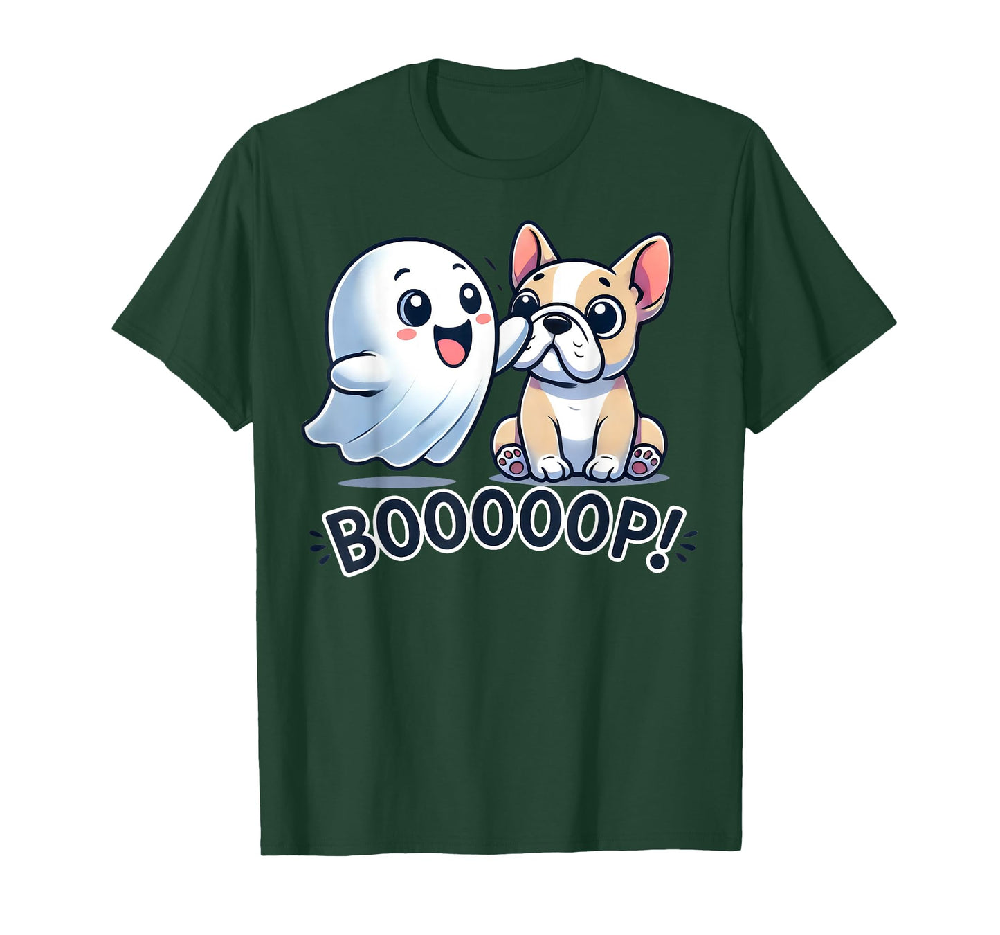 Funny Halloween Ghost French Bulldog Boop Easy Lazy Costume Men Women Kids T-Shirt