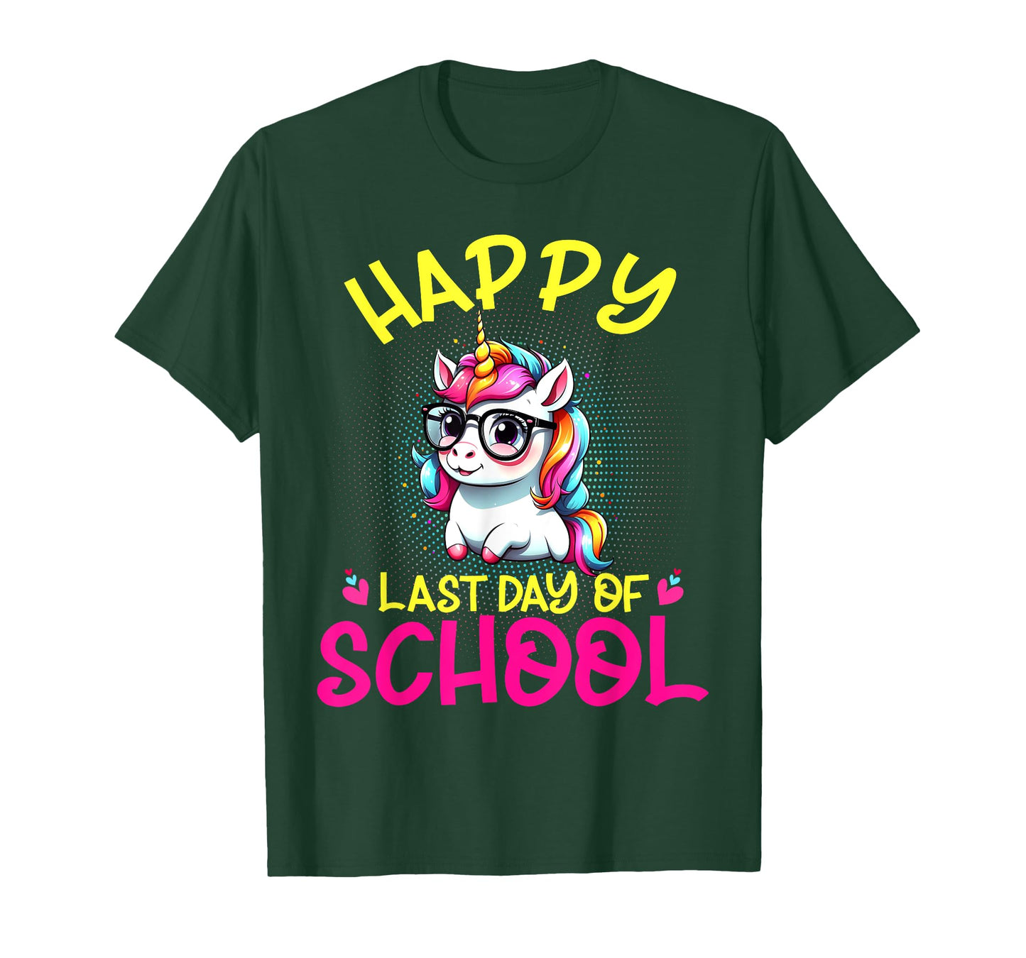 Happy Last Day Of School Teacher Student Graduation Unicorn T-Shirt