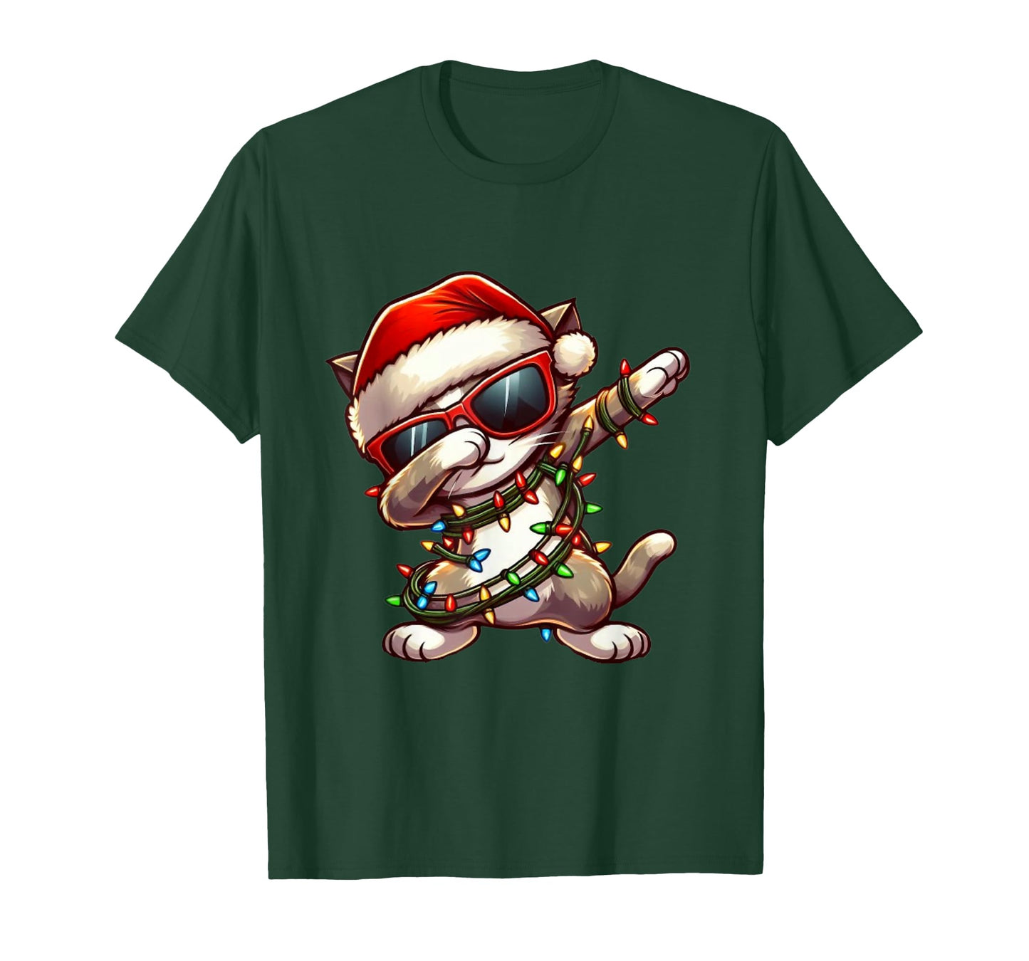 Funny Christmas Cat Dabbing Cute Meowy Xmas Men Women Cat T-Shirt