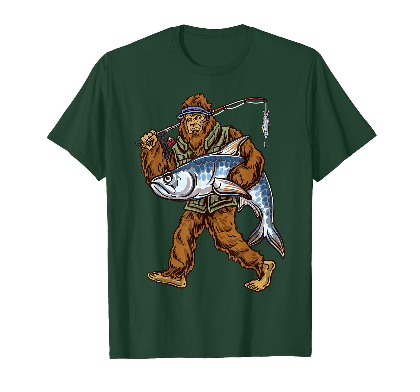 Northern Outdoors Tarpon Collection Men's Black Tarpon Fishing Bigfoot Theme T-Shirt, Small, Short Sleeve, Classic Fit, Crew Neck