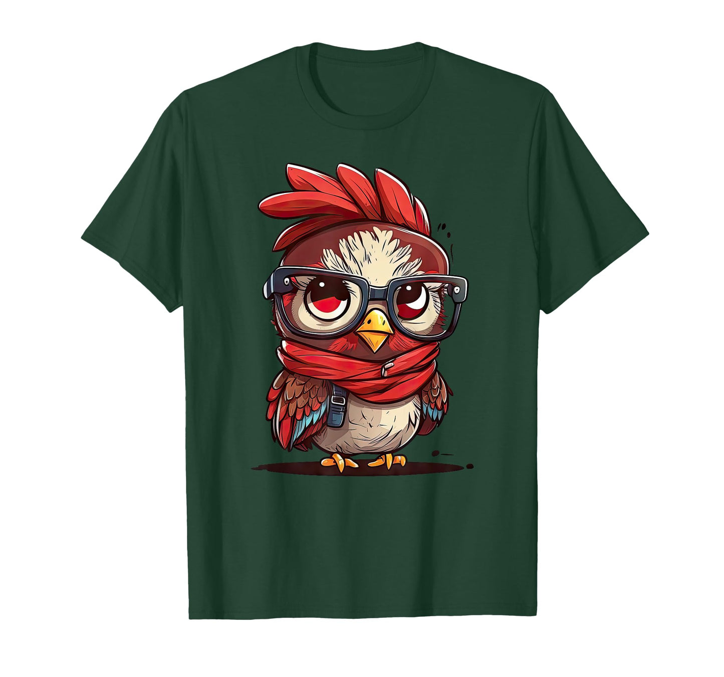 Cute Chicken With Bandana Headband and Glasses Women Girl T-Shirt