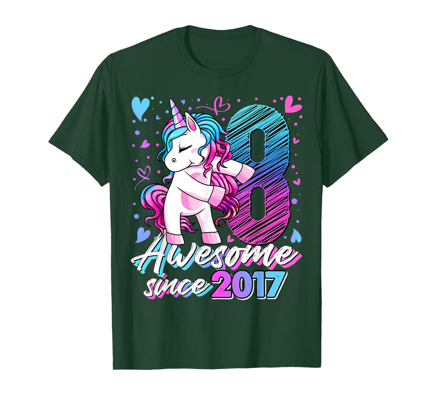 8 Year Old Unicorn Gifts For Girls 8th Birthday Girl Party T-Shirt
