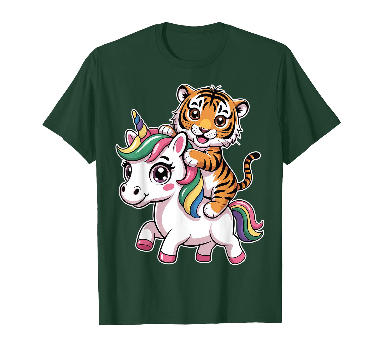 Cute Unicorn With Tiger Friend T-Shirt