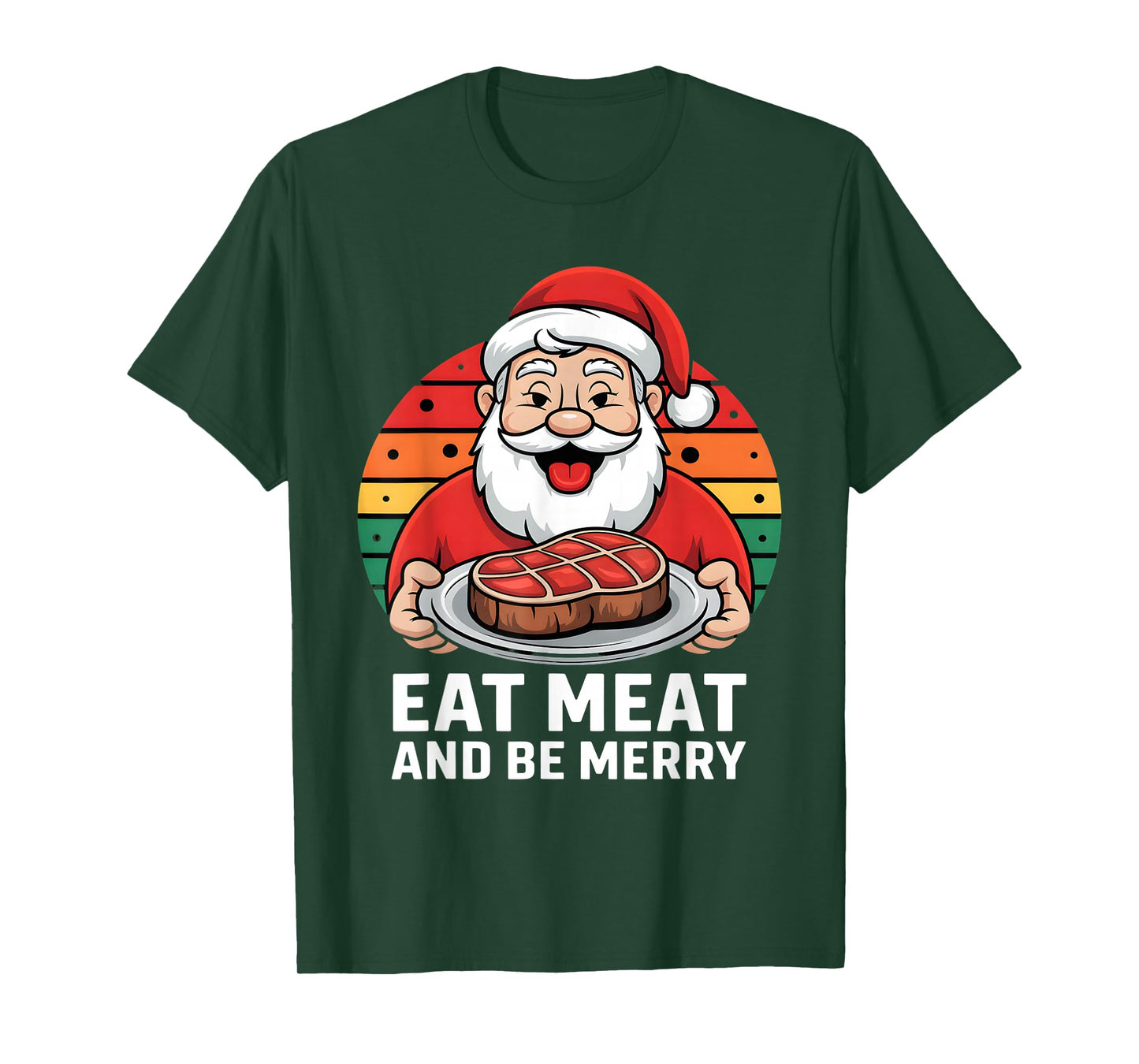 Funny Father Christmas Xmas Butcher Meat Steak Party Costume T-Shirt