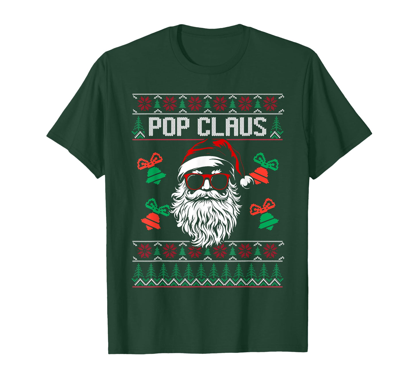 POP CLAUS Christmas Santa Claus Matching Family Pajamas T-Shirt