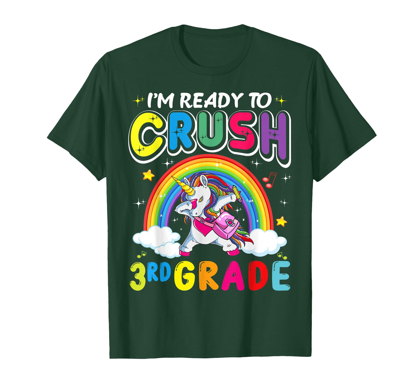 I'm Ready To Crush 3rd Grade Unicorn Girls Back To School T-Shirt